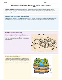4th Grade NGSS Weekly Science Bellringers