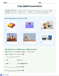 Our Toys Vocabulary Worksheet