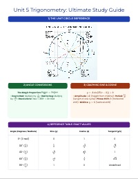 Unit 5 Trigonometry Review