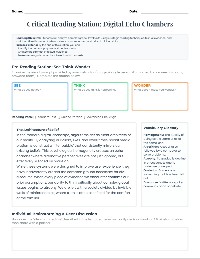 Critical Reading Analysis Stations