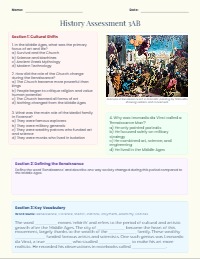 Renaissance History End of Unit Assessment