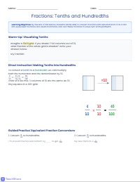 Mastering Decimals and Fractions: 10s and 100s