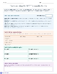 Myers-Briggs Self-Reflection Worksheet