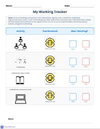 Malaki's Daily Self-Monitoring Checklist