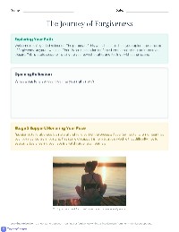 The Journey of Forgiveness: A Guided Reflection