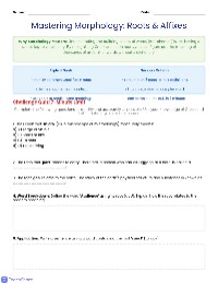 Morphology Mini-Quiz