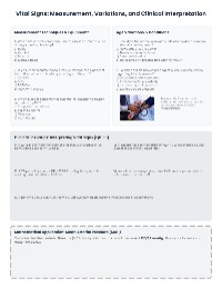 Vital Signs Clinical Assessment Guide