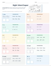 Mastering My First 20 Sight Words