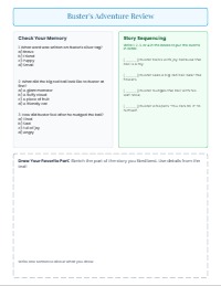 Adventures in Reading: Comprehension Practice