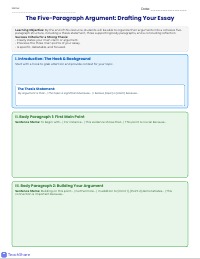 Five-Paragraph Essay Planner Graphic Organizer