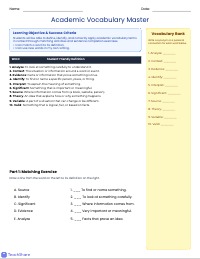 Academic Vocabulary Mastery: English 3D