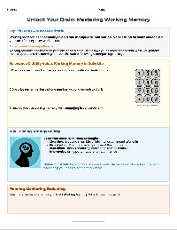 Mastering Your Working Memory