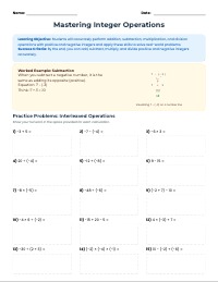 Integer Operations Practice