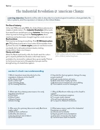 Impacts of the Industrial Revolution
