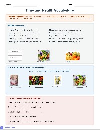 Time and Health Vocabulary