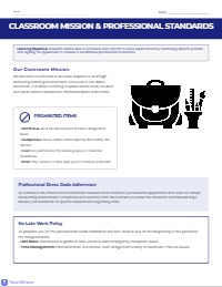 English Classroom Policy and Procedures Agreement