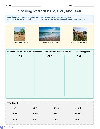 OR/ORE/OAR Word Sort