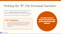 Core Components of Personal Narratives