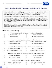 Health Promotion and Disease Prevention Overview