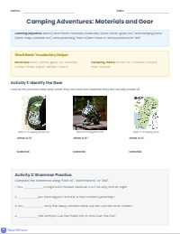Materials and Grammar Practice