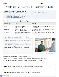 HR Interview Role-Play Scenarios