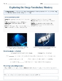 Deep Ocean Vocabulary Practice