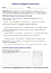Software Categories Mock Exam
