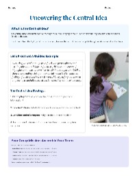 Understanding Central Ideas in Texts