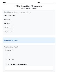 Skip Counting Practice Activities
