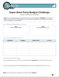 Make into a student based planning worksheet for project