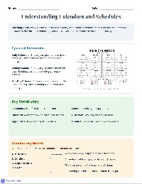 Understanding Calendars and Schedules