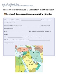 Unit 4 Topic 2: Regional Studies: the Middle East