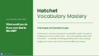 Hatchet Vocabulary Building and Context Mastery