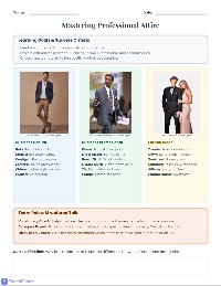 Professional Attire Vocabulary Packet