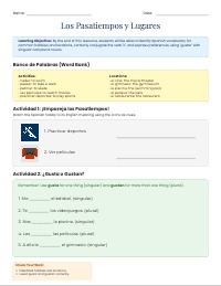 Spanish Hobbies and Preferences Worksheet