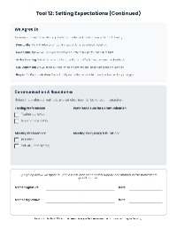 Tool #12: Setting Expectations Tool