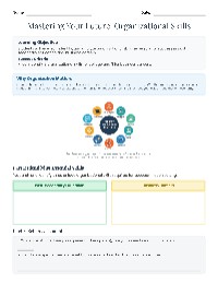 Organizational Skills for Success
