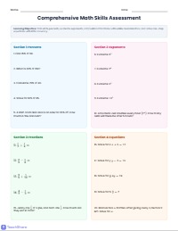 Mathematical Foundations Assessment: Skills Review