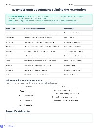 Math Vocabulary Mastery