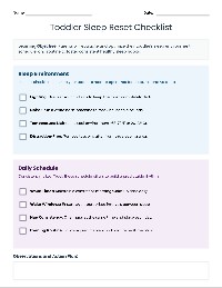 Toddler Sleep Reset Checklist