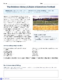 Football Reading and Writing Practice