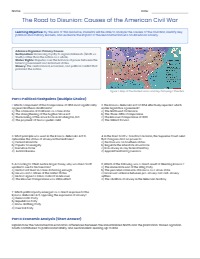 US History Reporting Category 2 Mastery Worksheet