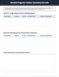 4th Grade Math Intervention Data Tracker