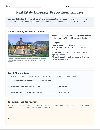 Real Estate Prepositional Phrases