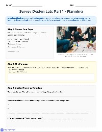 Partner Survey Project Planning