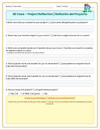 Mi Casa Project Reflection Worksheet