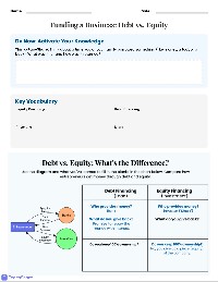 Debt vs. Equity