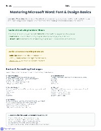 Microsoft Word Formatting Essentials