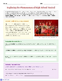 High School Musical Research