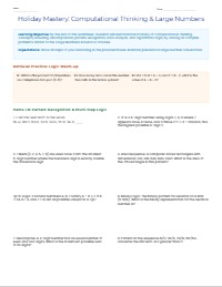 Grade 7 Computational Thinking Holiday Homework